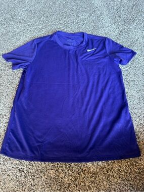 Nike Purple Performance Crew Neck Tee with White Swoosh